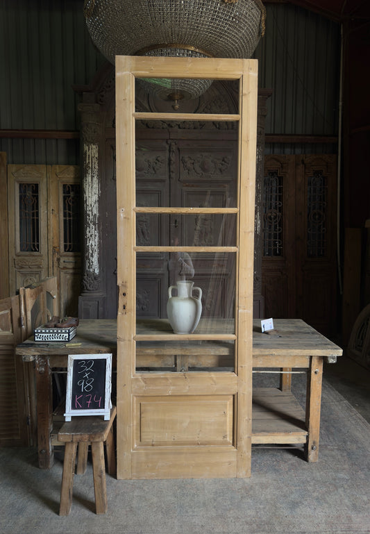 5 Lite Antique Glass Single Door - 32x98 K74