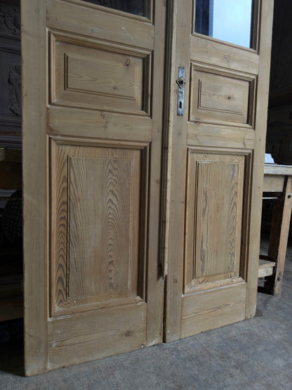 3 Panel Antique Glass French Doors - 43x96.75 J473