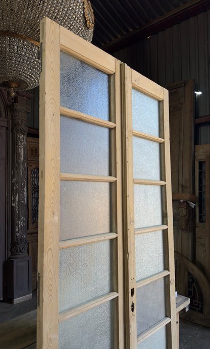 12 Lite European Antique Glass French Doors - 43.25x97.5 K444