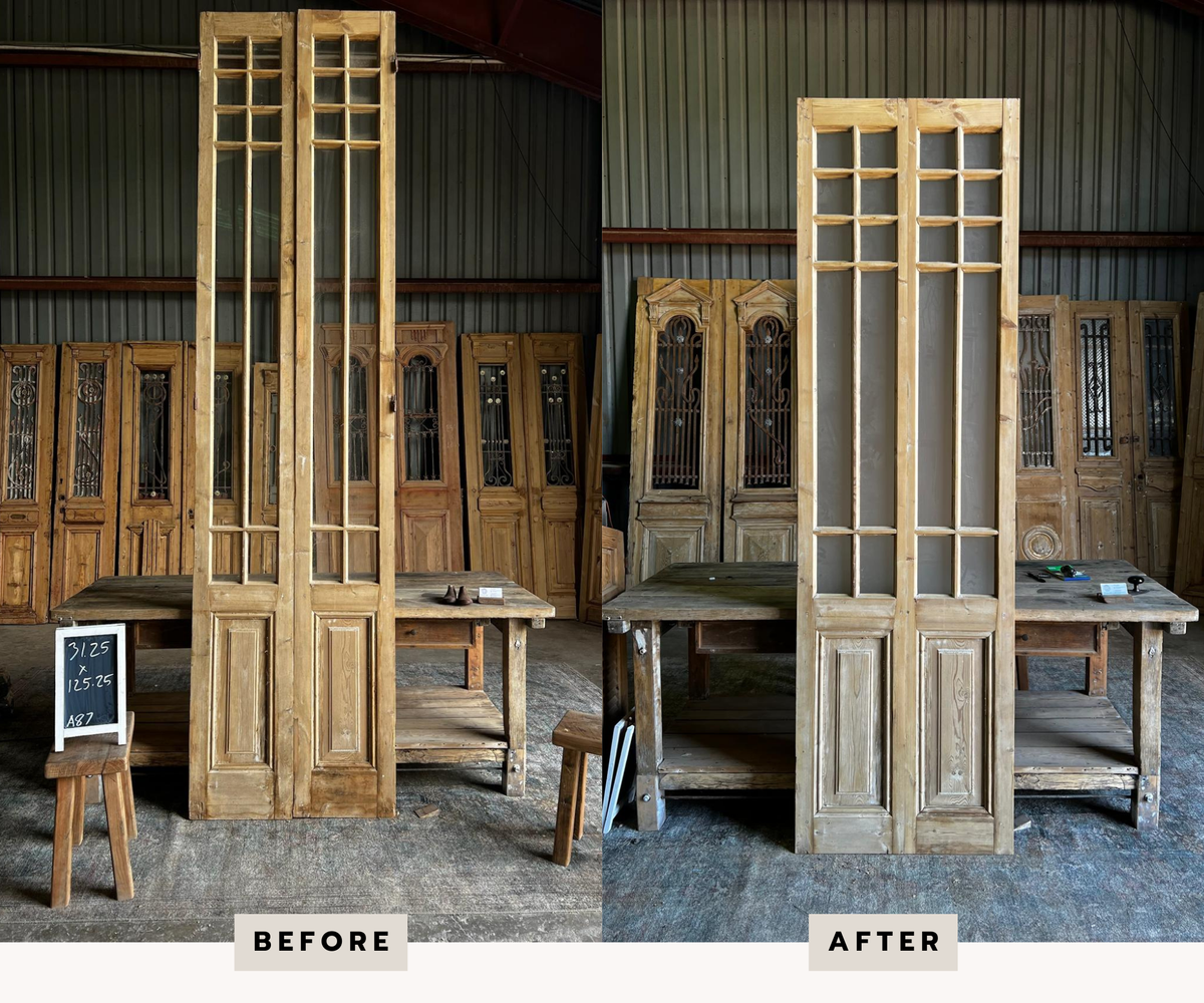 Doors height resized to fit customer specs - Fogged glass added