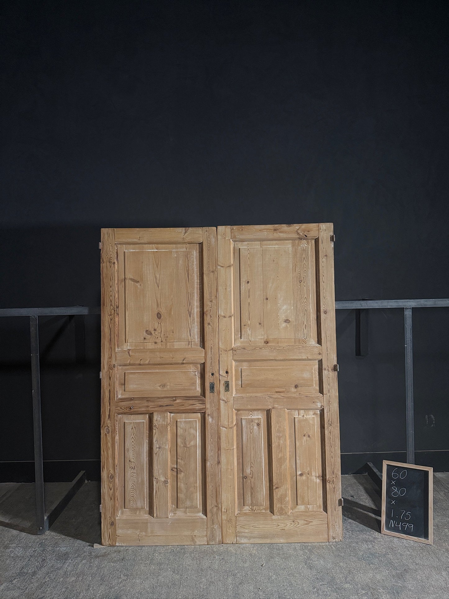 Antique 4 Panel Solid Double Doors - 60x80 - N499