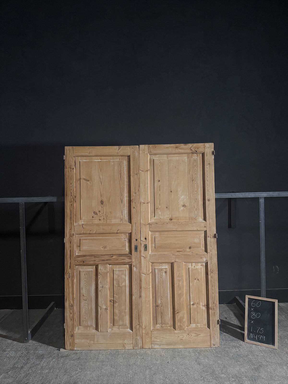 Antique 4 Panel Solid Double Doors - 60x80 - N499