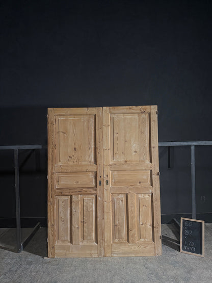 Antique 4 Panel Solid Double Doors - 60x80 - N499