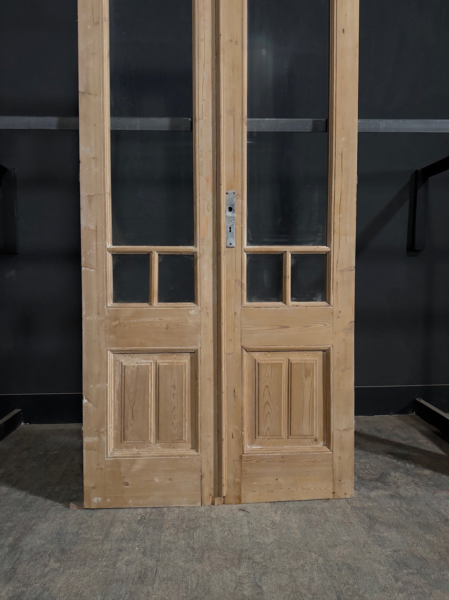 Antique Glass 3 Lite French Doors - 42.25x95.25 - N374
