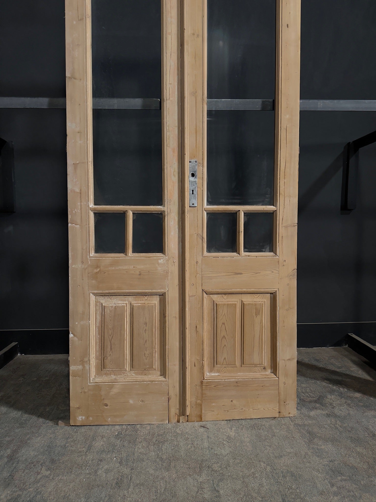 Antique Glass 3 Lite French Doors - 42.25x95.25 - N374