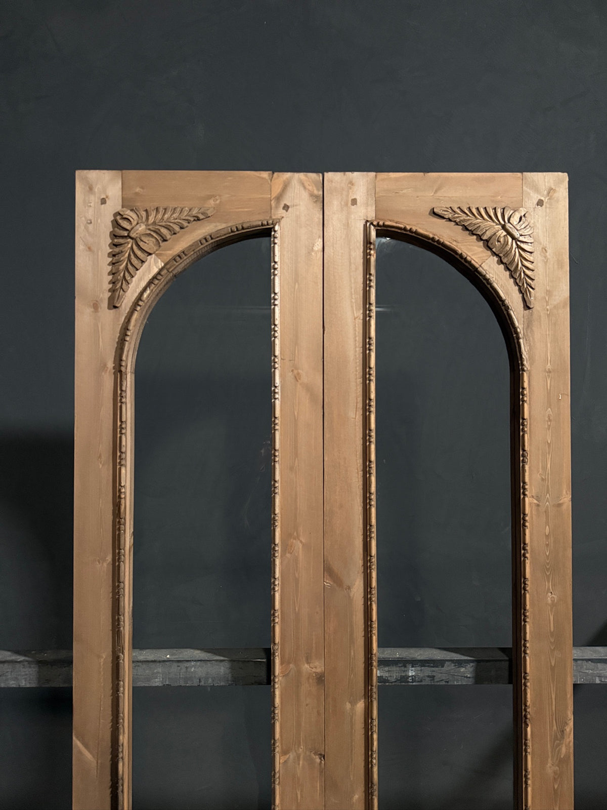 (Valencia) Handcrafted Arched Open Glass French Doors - 36x96 - N783