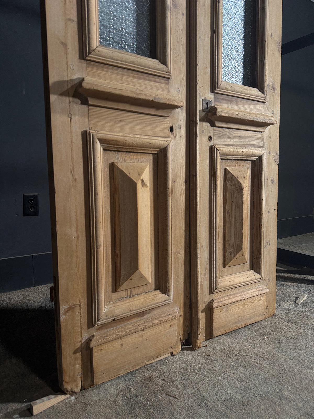 Antique Obscured Glass 1 Lite French Doors - 37.75x96 - N657