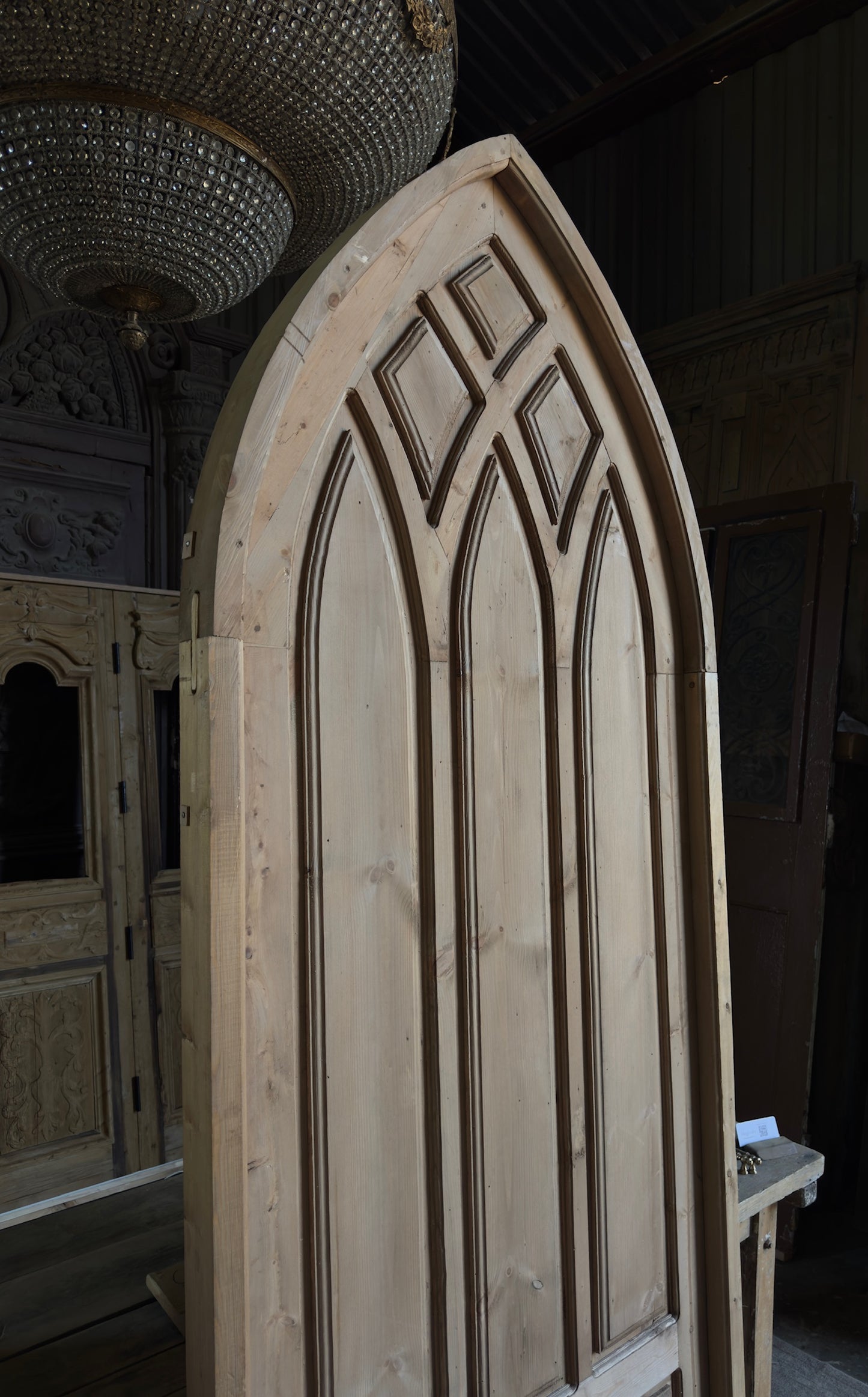 Handcrafted Gothic Arched Church Door - 36x96 L497