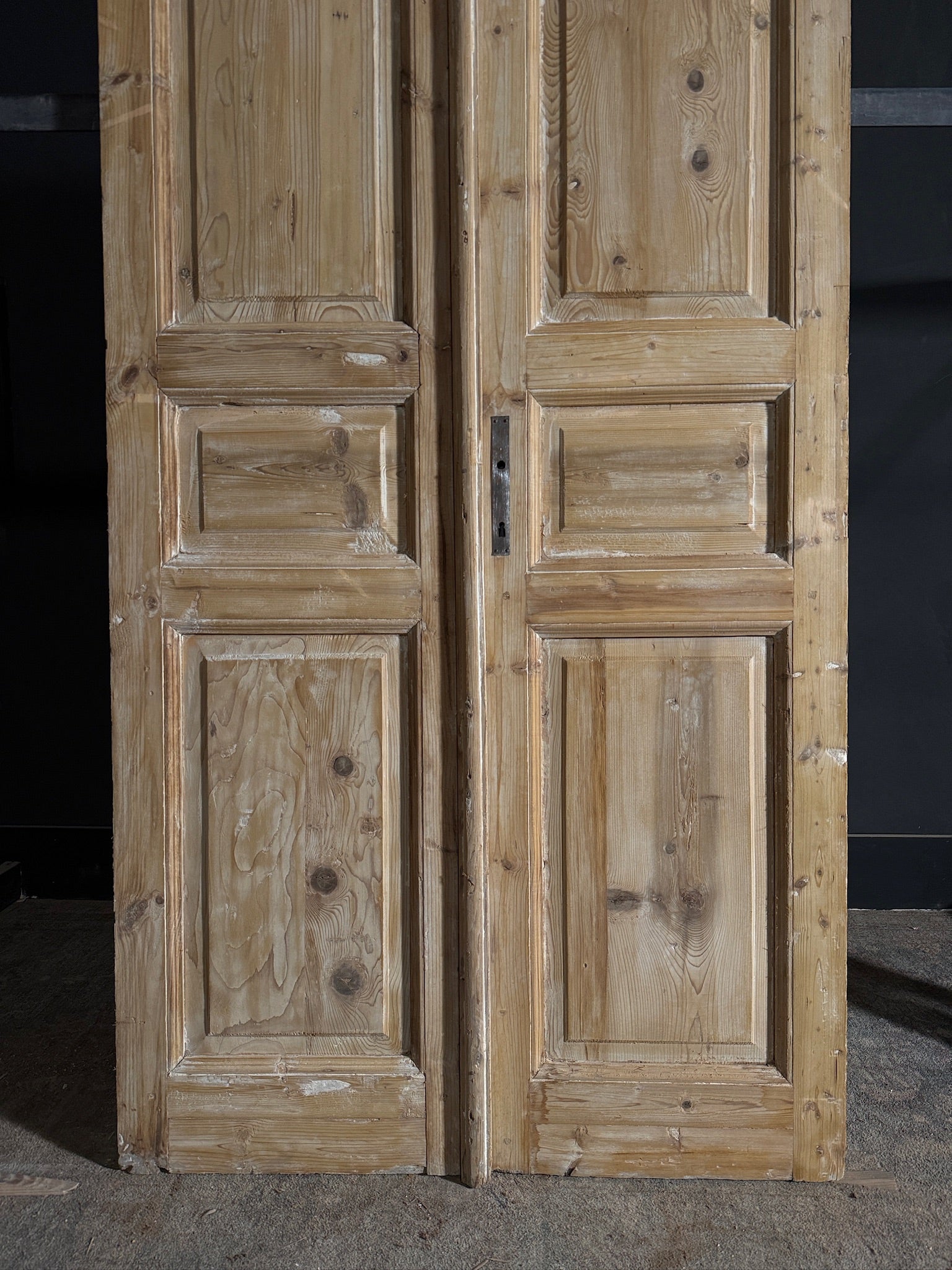 Antique 3 Panel Solid Double Doors - 40.25x90 - N587