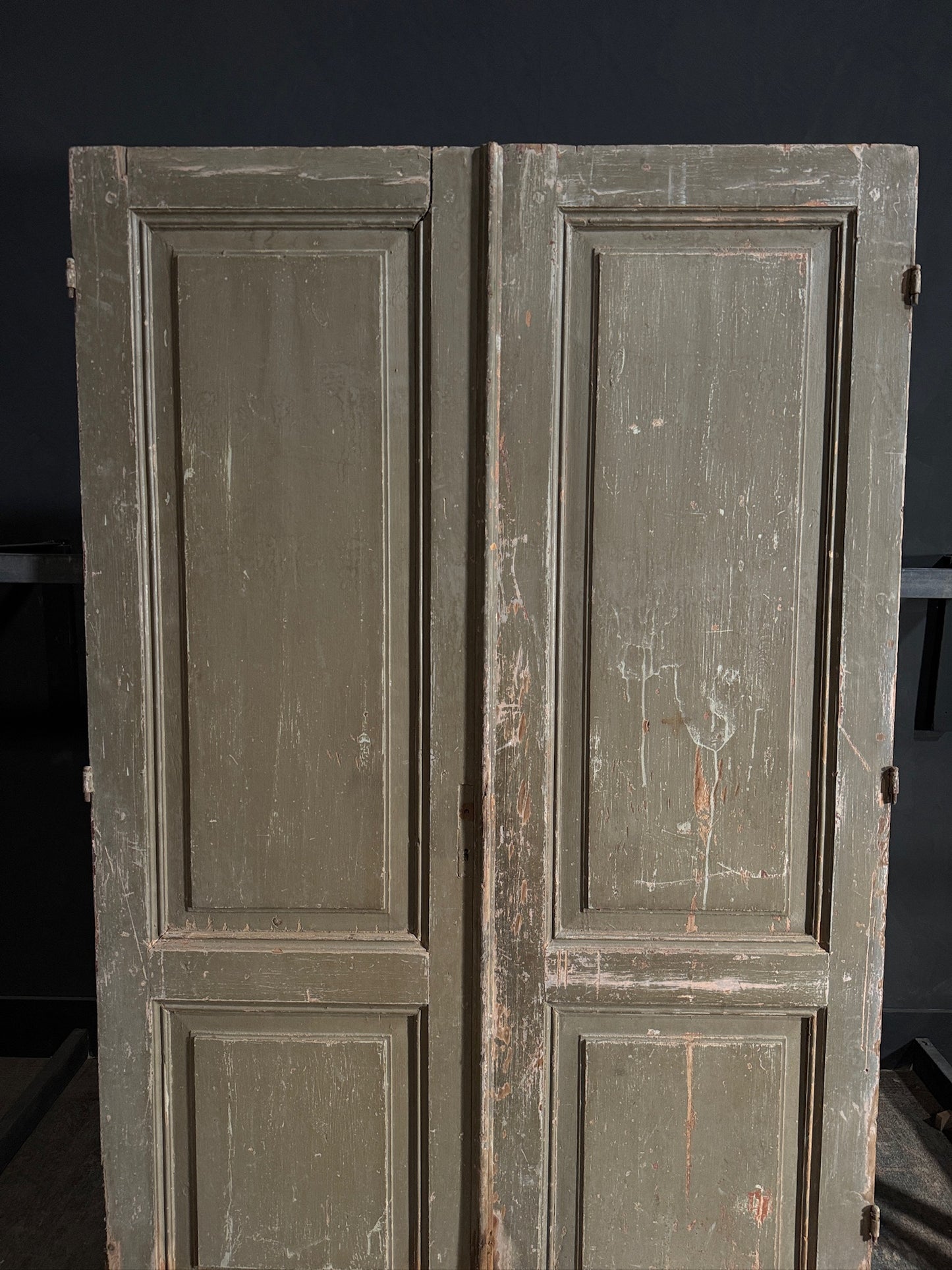 Antique 2 Panel Solid Double Doors - 55.5x87 - N645