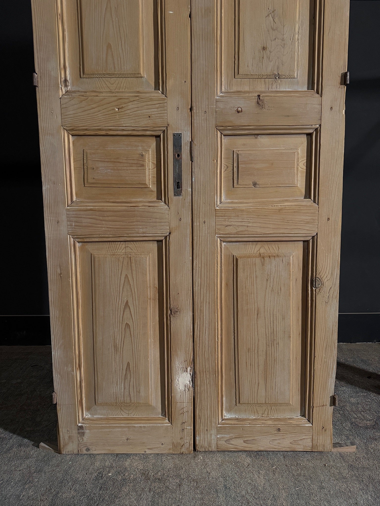 Antique 3 Panel Solid Double Doors - 36.75x89 - N475
