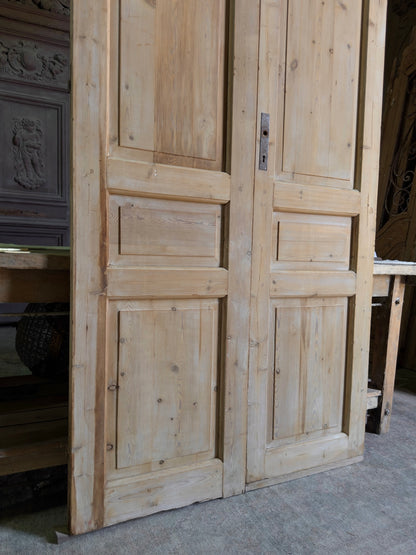 3 Panel Antique Solid French Doors - 44x95 J406