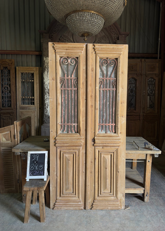 Scrolled Antique Iron French Doors - 39x84.5 K284