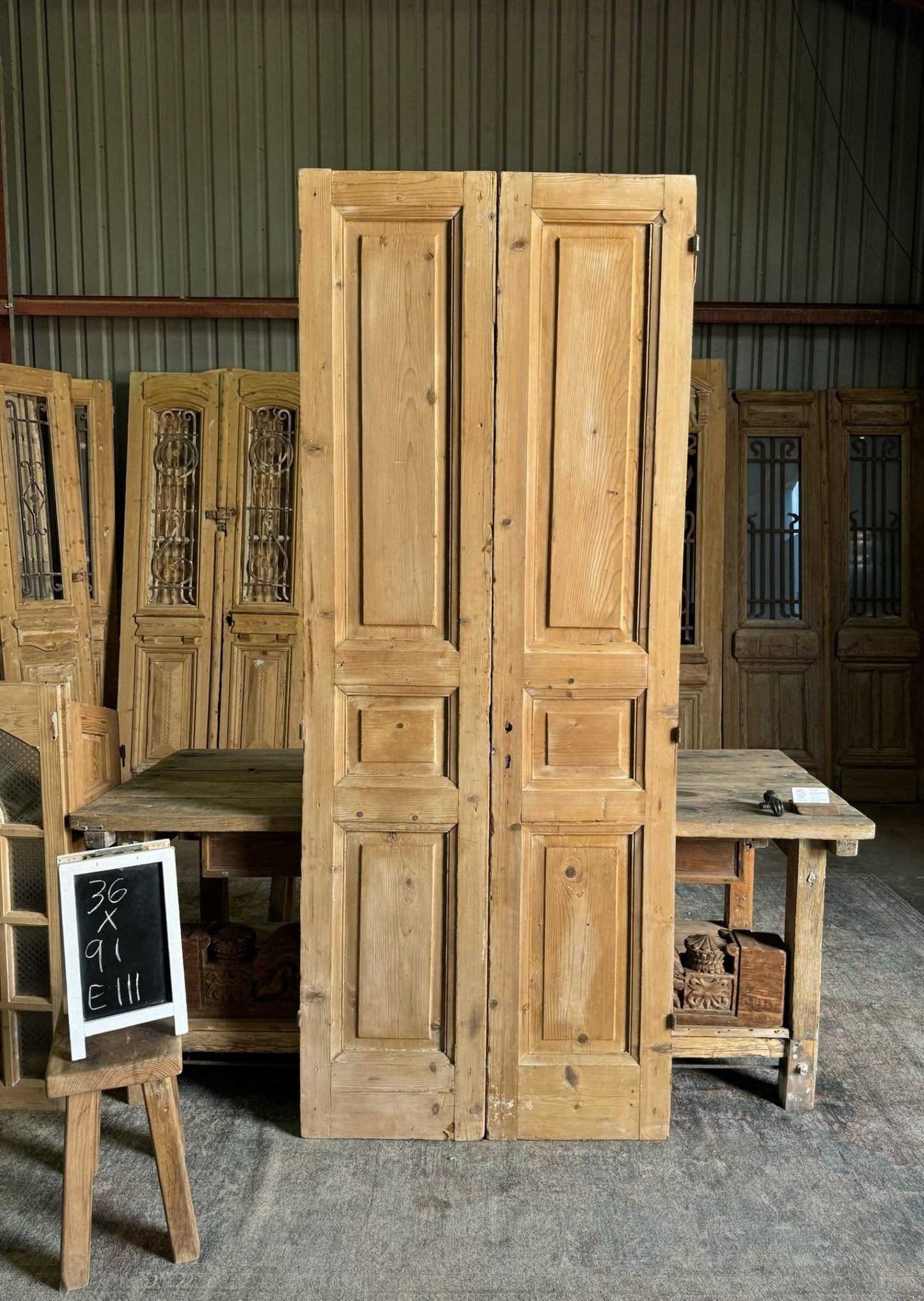 19th Century Antique French Doors - 36x91 E111 - Magnolia Antique Door Co.