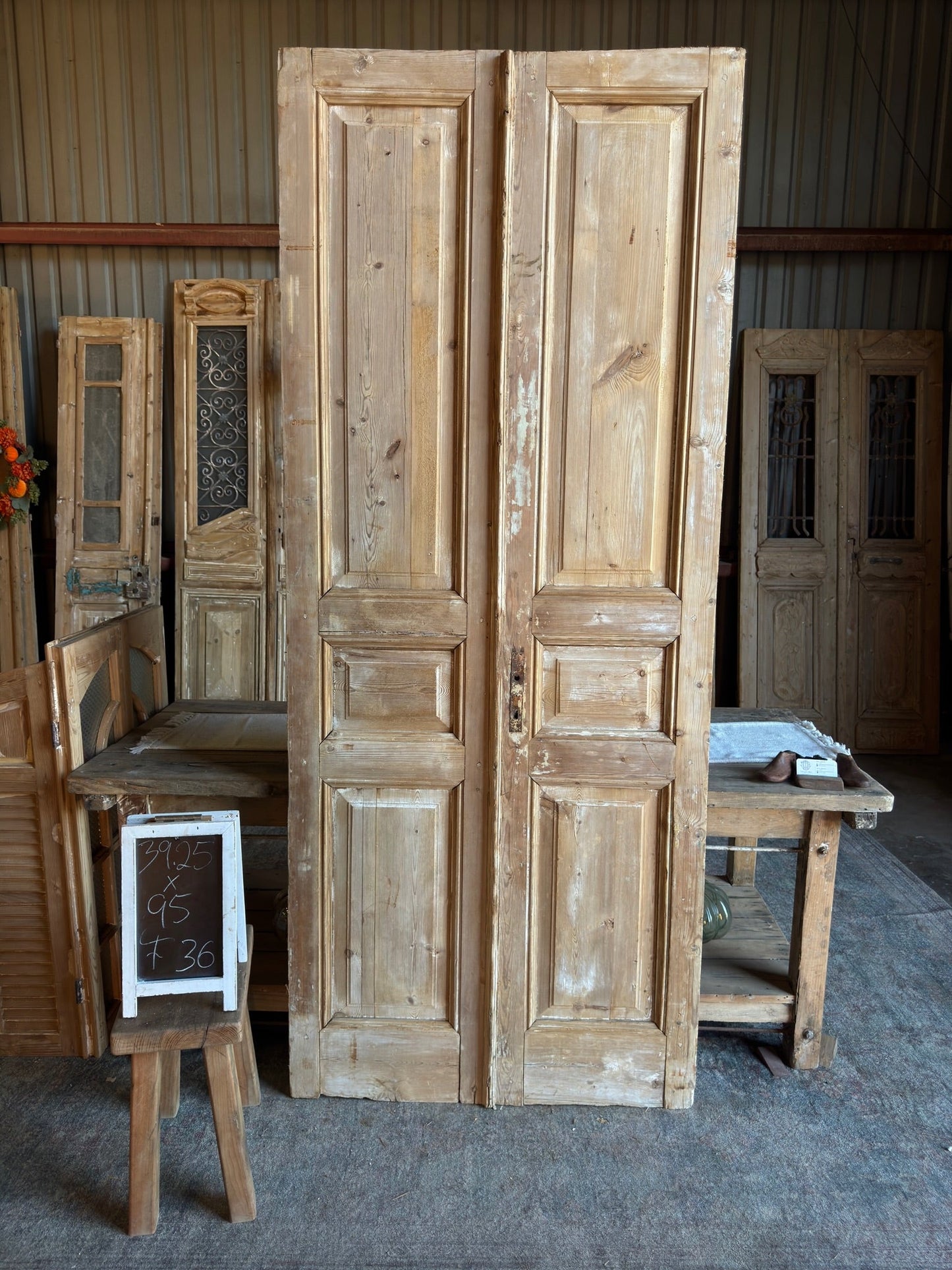 19th Century Antique French Doors - 39.25x95 F36 - Magnolia Antique Door Co.