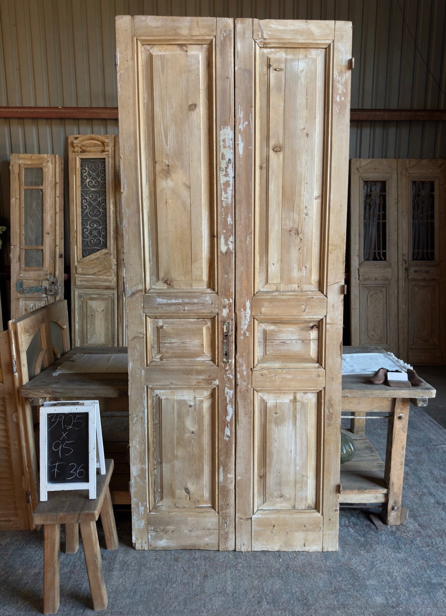 19th Century Antique French Doors - 39.25x95 F36 - Magnolia Antique Door Co.