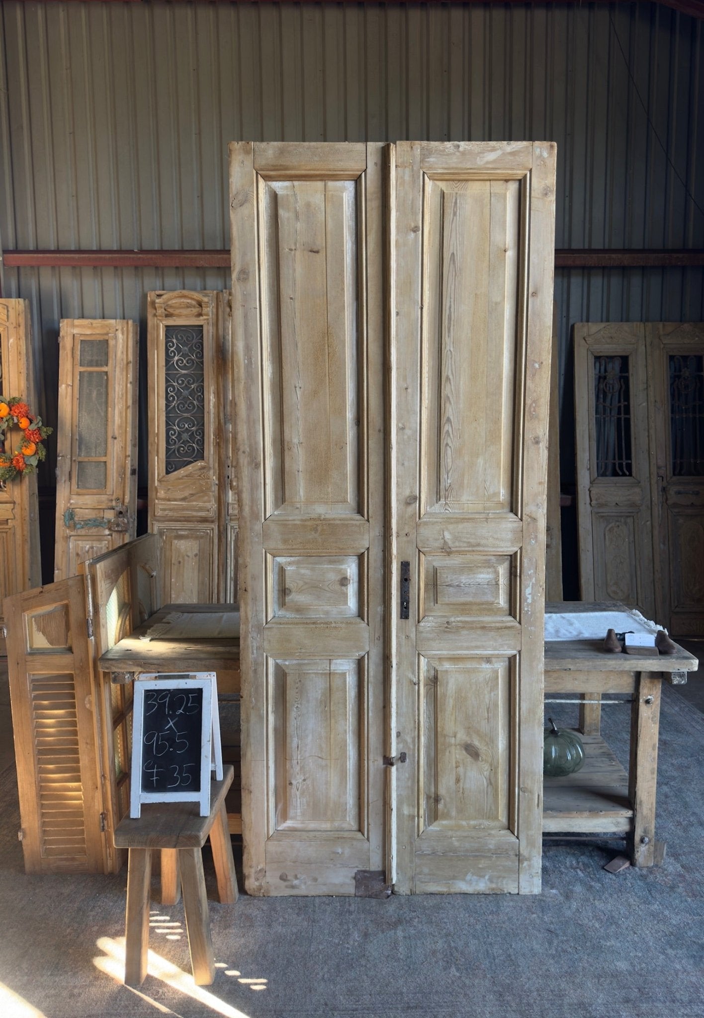 19th Century Antique French Doors - 39.25x95.5 F35 - Magnolia Antique Door Co.