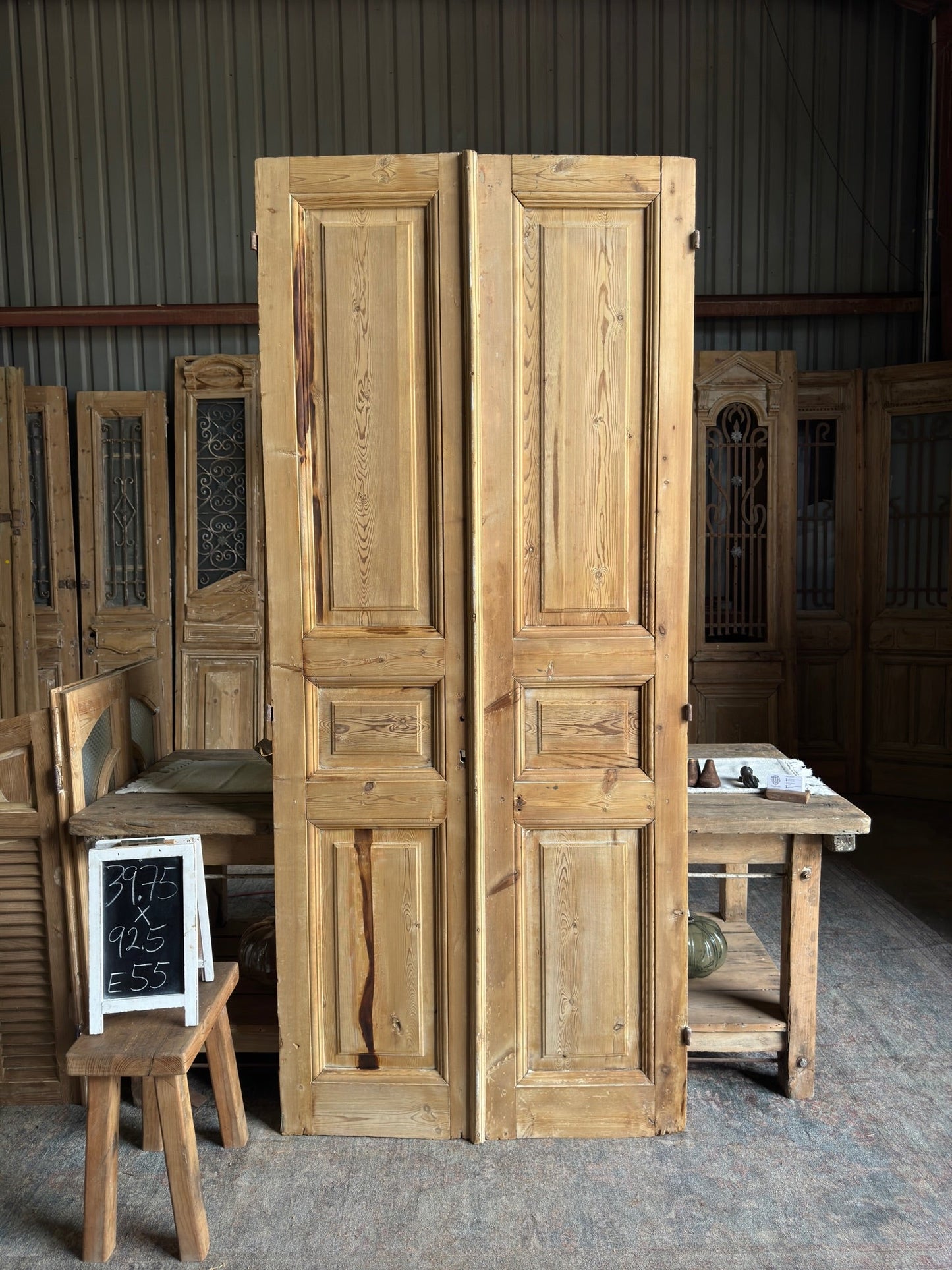 19th Century Antique French Doors - 39.75x92.5 E55 - Magnolia Antique Door Co.