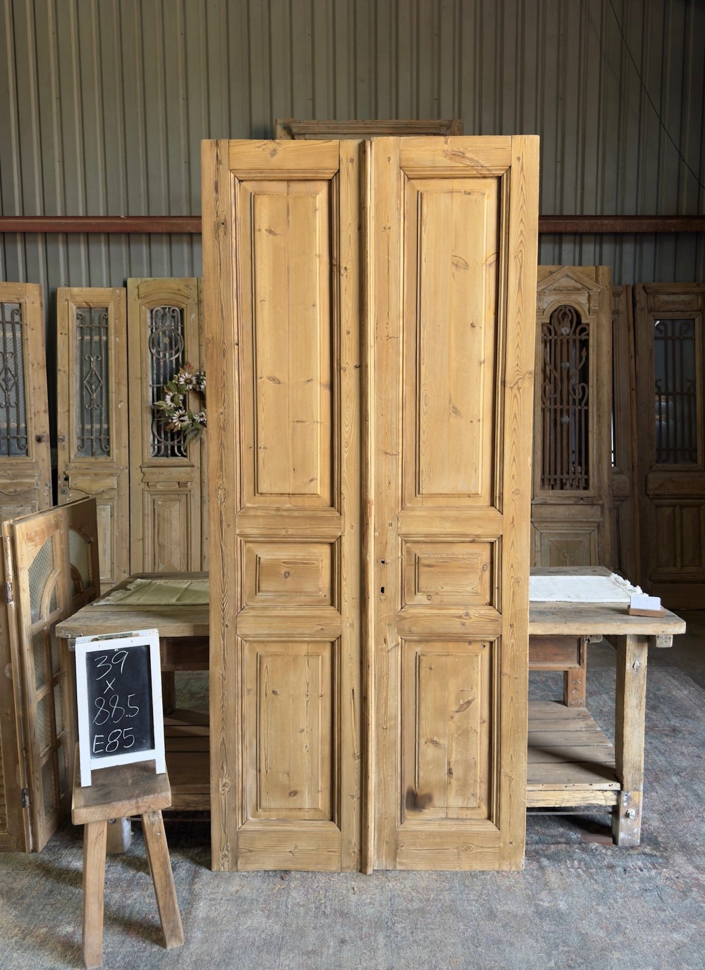 19th Century Antique French Doors - 39x88.5 E85 - Magnolia Antique Door Co.