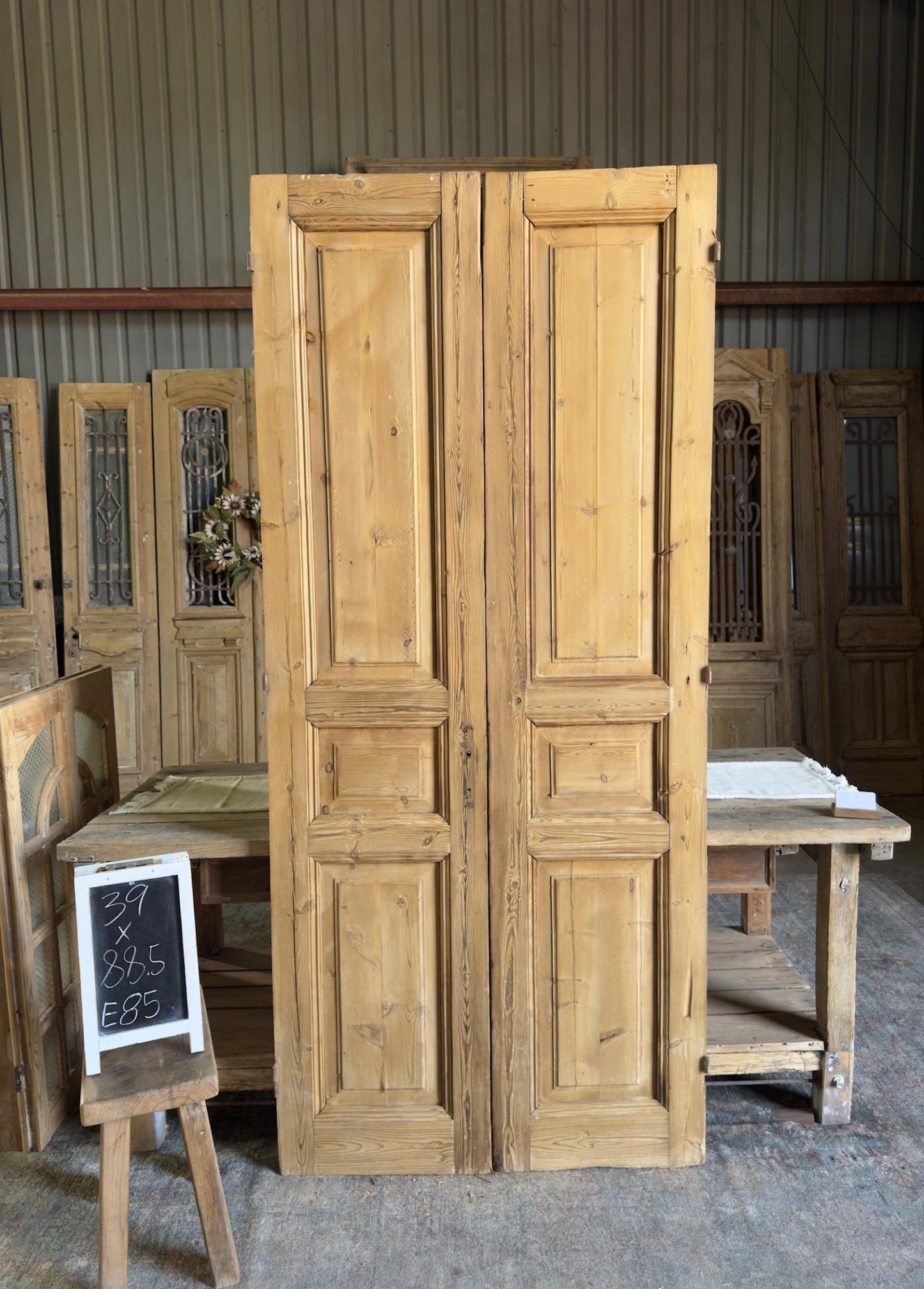 19th Century Antique French Doors - 39x88.5 E85 - Magnolia Antique Door Co.