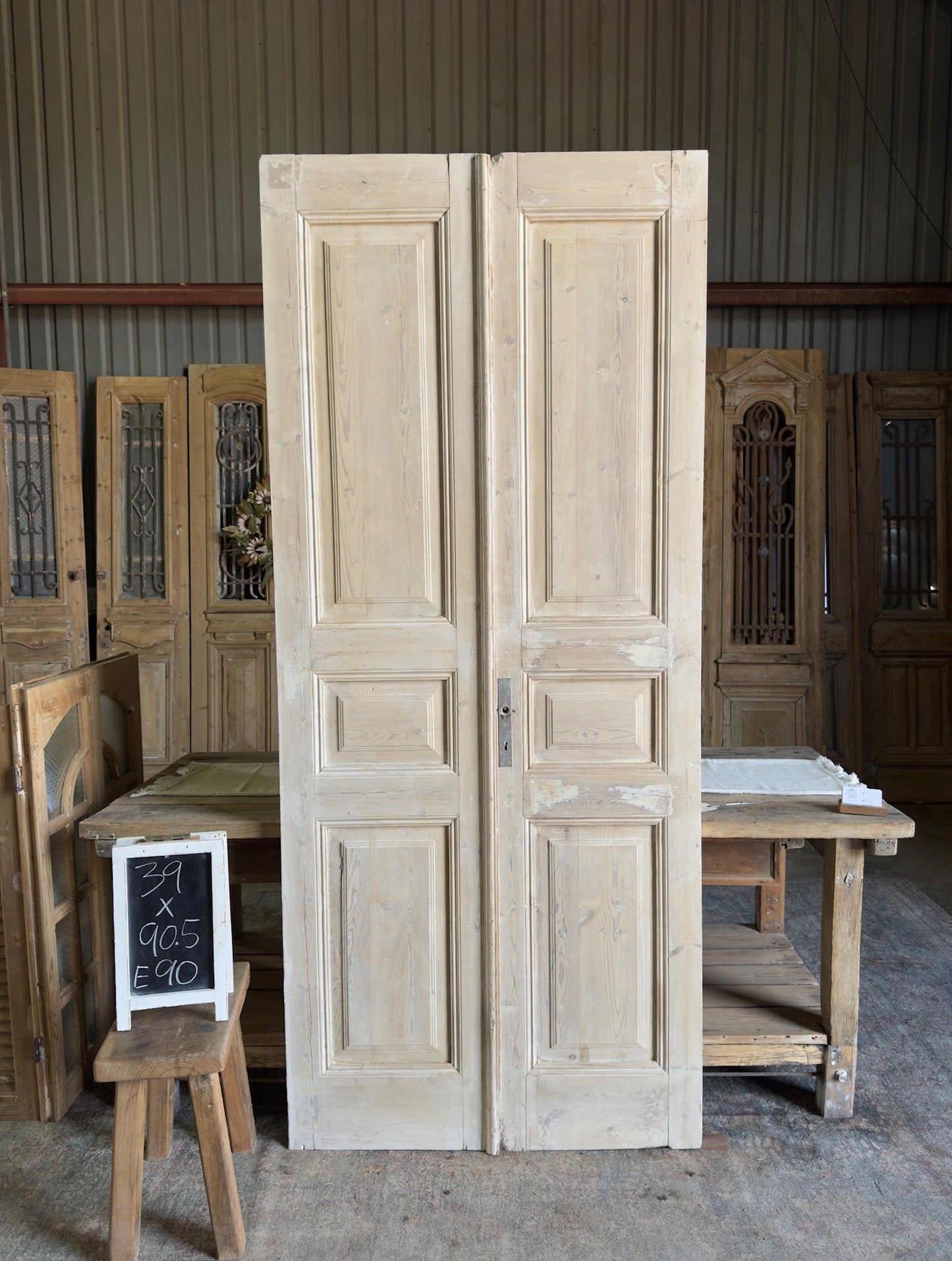 19th Century Antique French Doors - 39x90.5 E90 - Magnolia Antique Door Co.