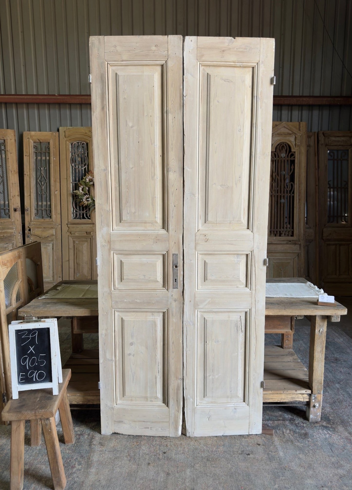 19th Century Antique French Doors - 39x90.5 E90 - Magnolia Antique Door Co.