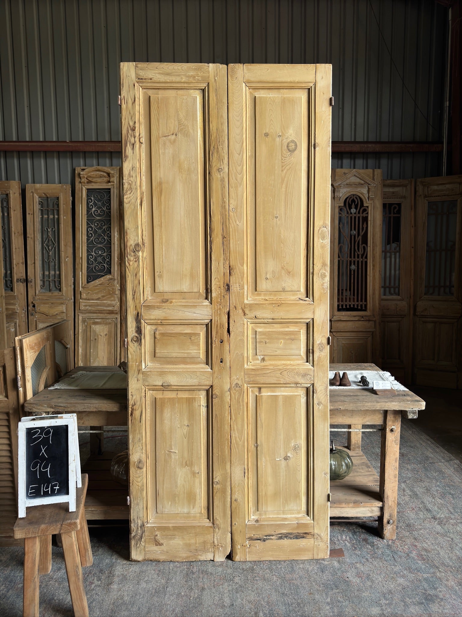 19th Century Antique French Doors - 39x94 E147 - Magnolia Antique Door Co.