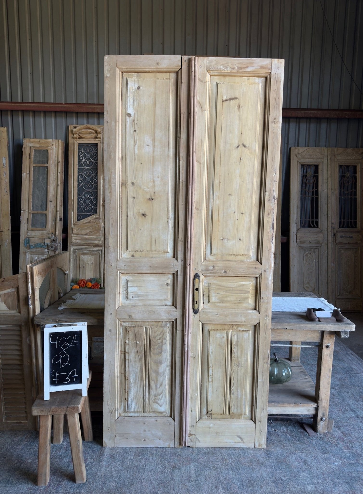 19th Century Antique French Doors - 40.25x92 F37 - Magnolia Antique Door Co.