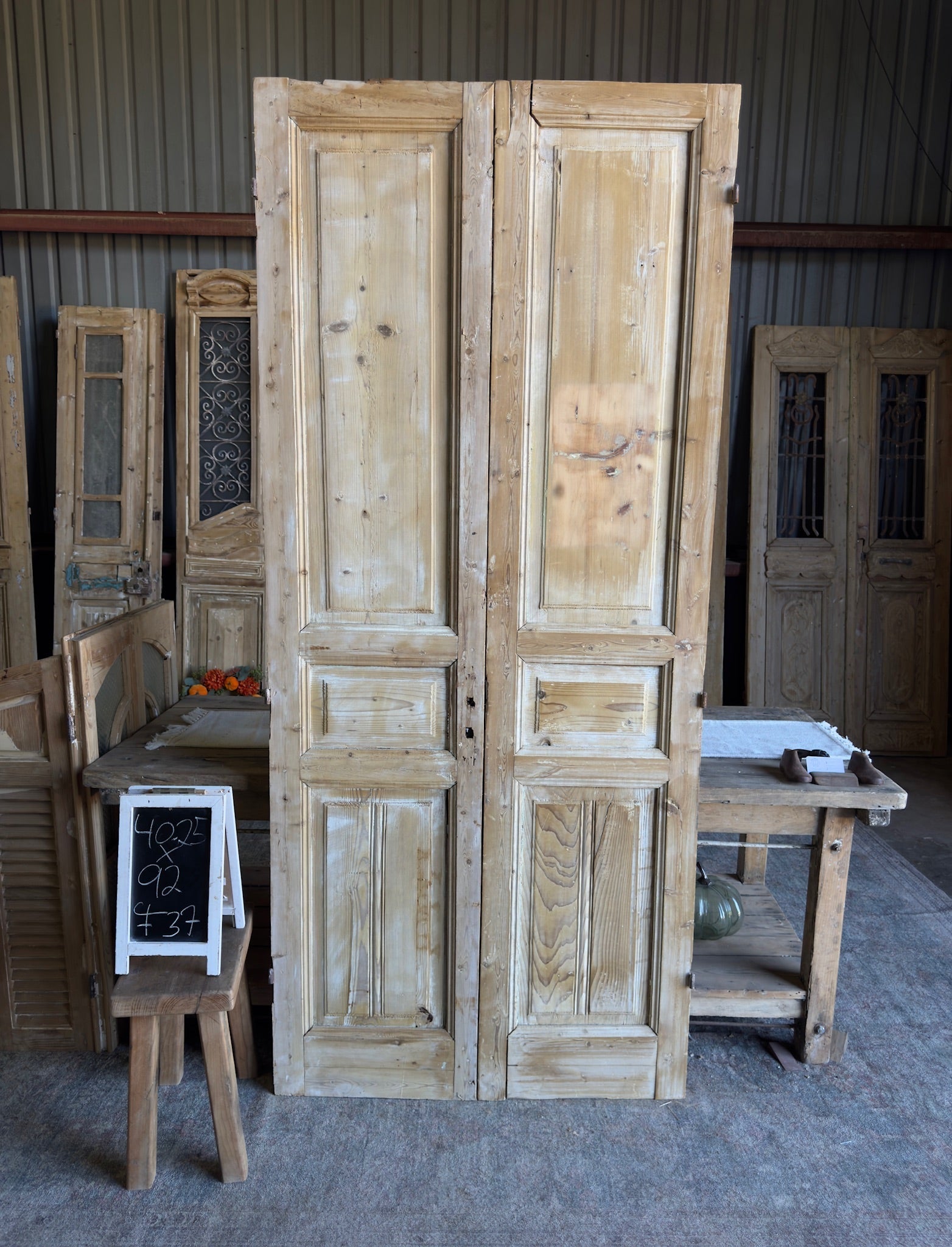 19th Century Antique French Doors - 40.25x92 F37 - Magnolia Antique Door Co.