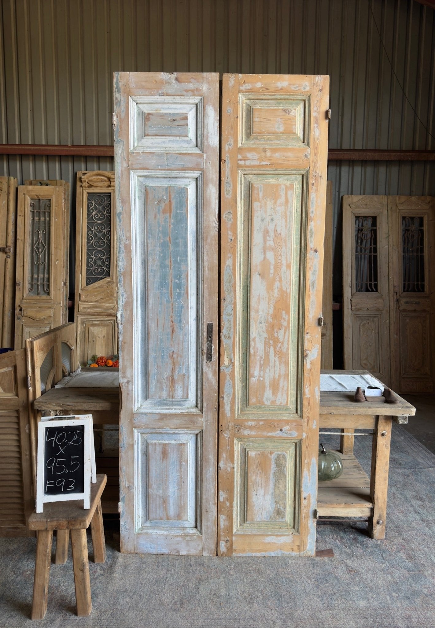 19th Century Antique French Doors - 40.25x95.5 F93 - Magnolia Antique Door Co.