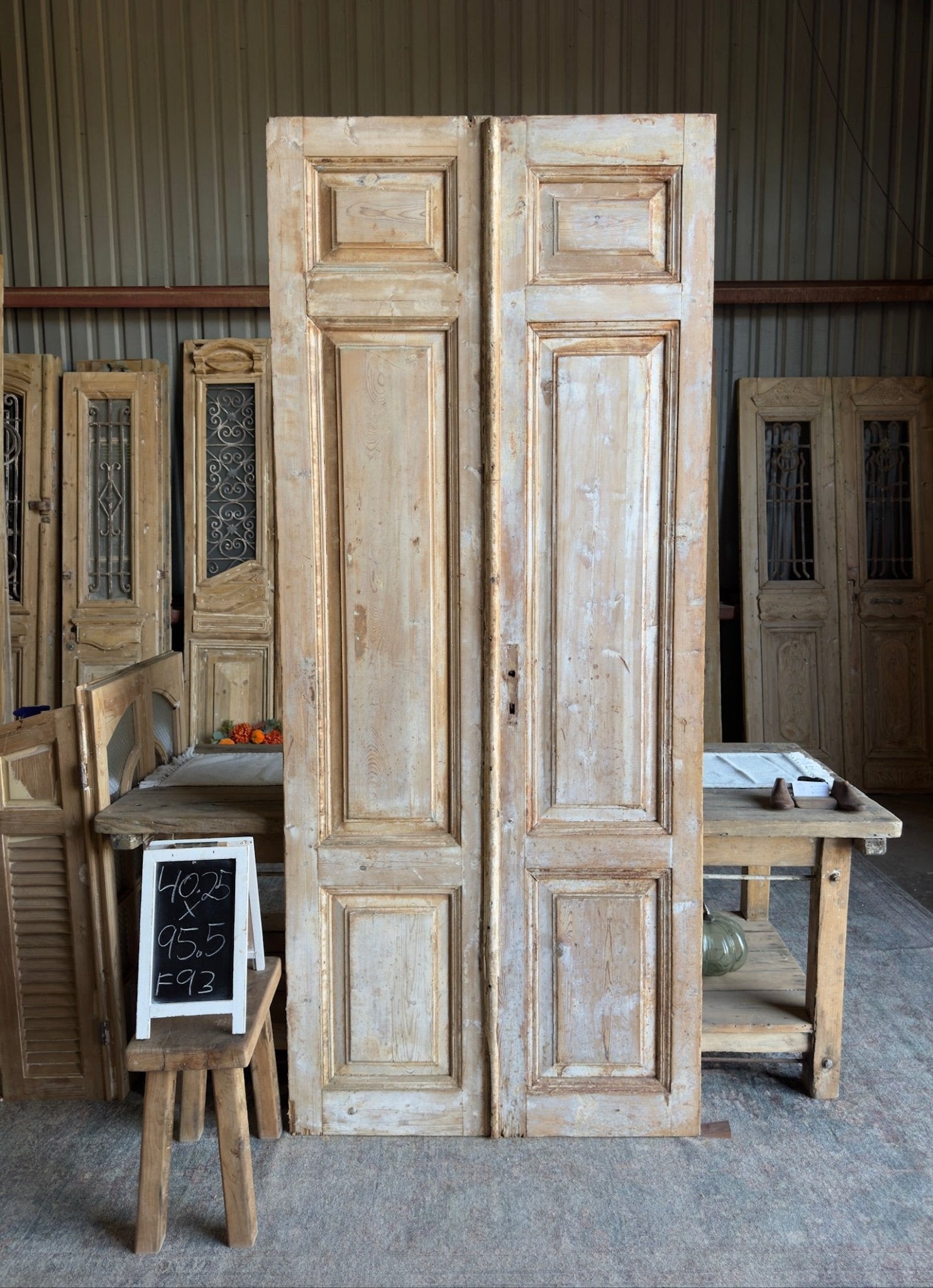 19th Century Antique French Doors - 40.25x95.5 F93 - Magnolia Antique Door Co.