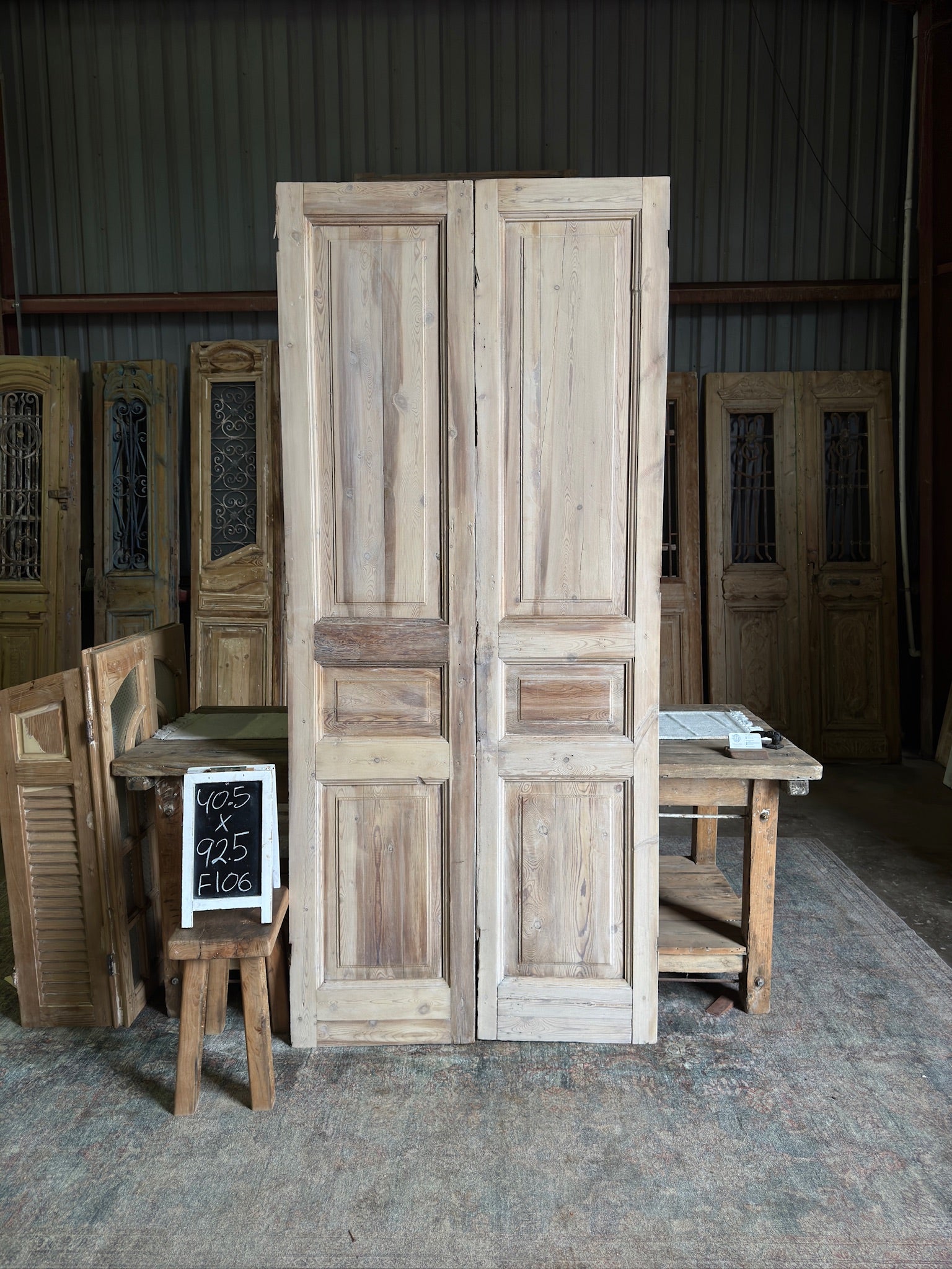 19th Century Antique French Doors - 40.5x92.5 F106 - Magnolia Antique Door Co.