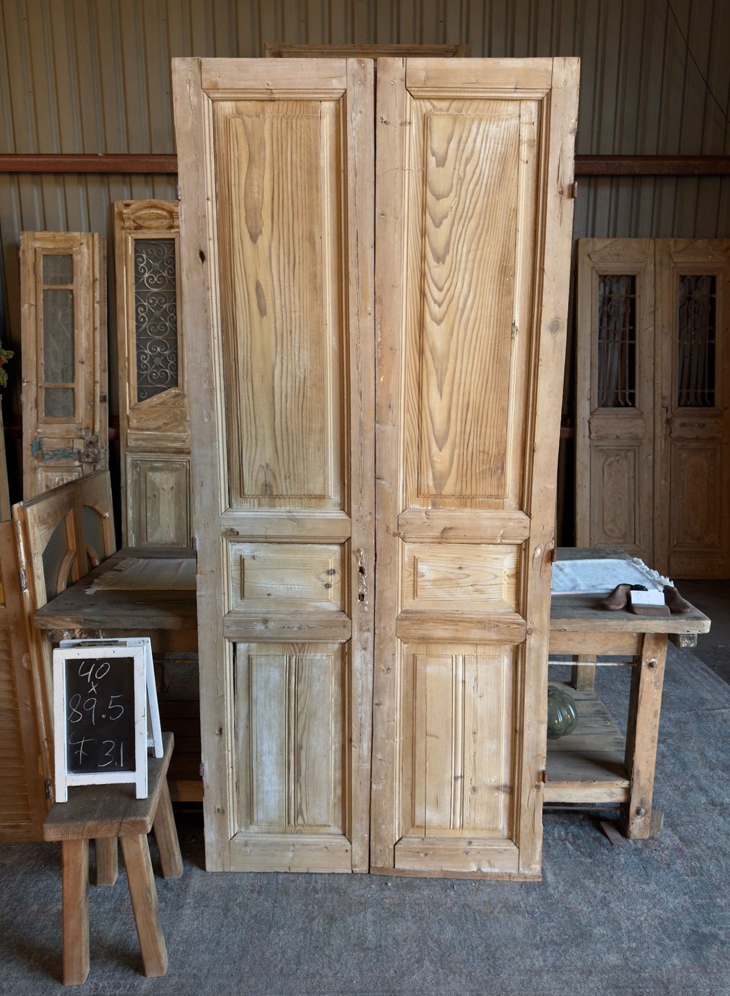 19th Century Antique French Doors - 40x89.5 F31 - Magnolia Antique Door Co.