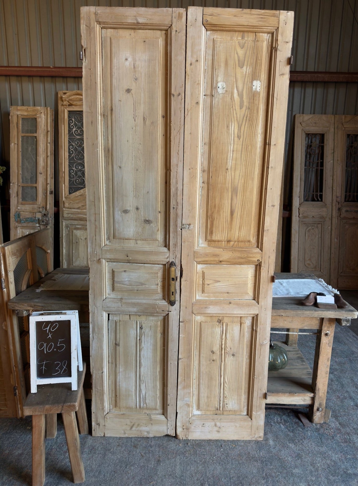 19th Century Antique French Doors - 40x90.5 F38 - Magnolia Antique Door Co.