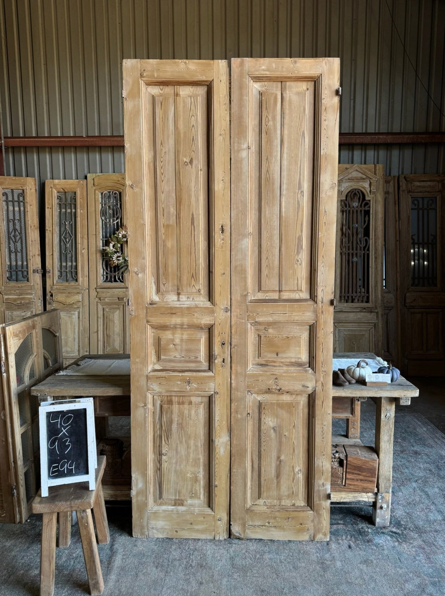 19th Century Antique French Doors - 40x93 E94 - Magnolia Antique Door Co.