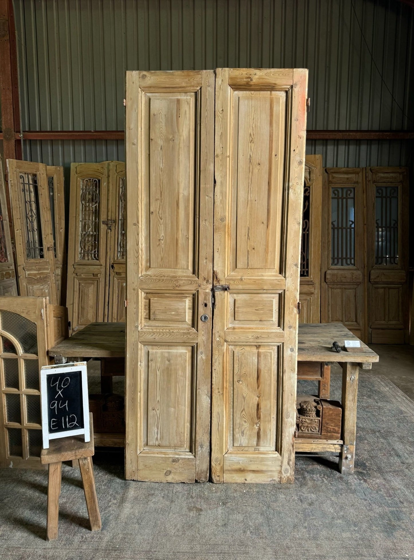 19th Century Antique French Doors - 40x94 E112 - Magnolia Antique Door Co.