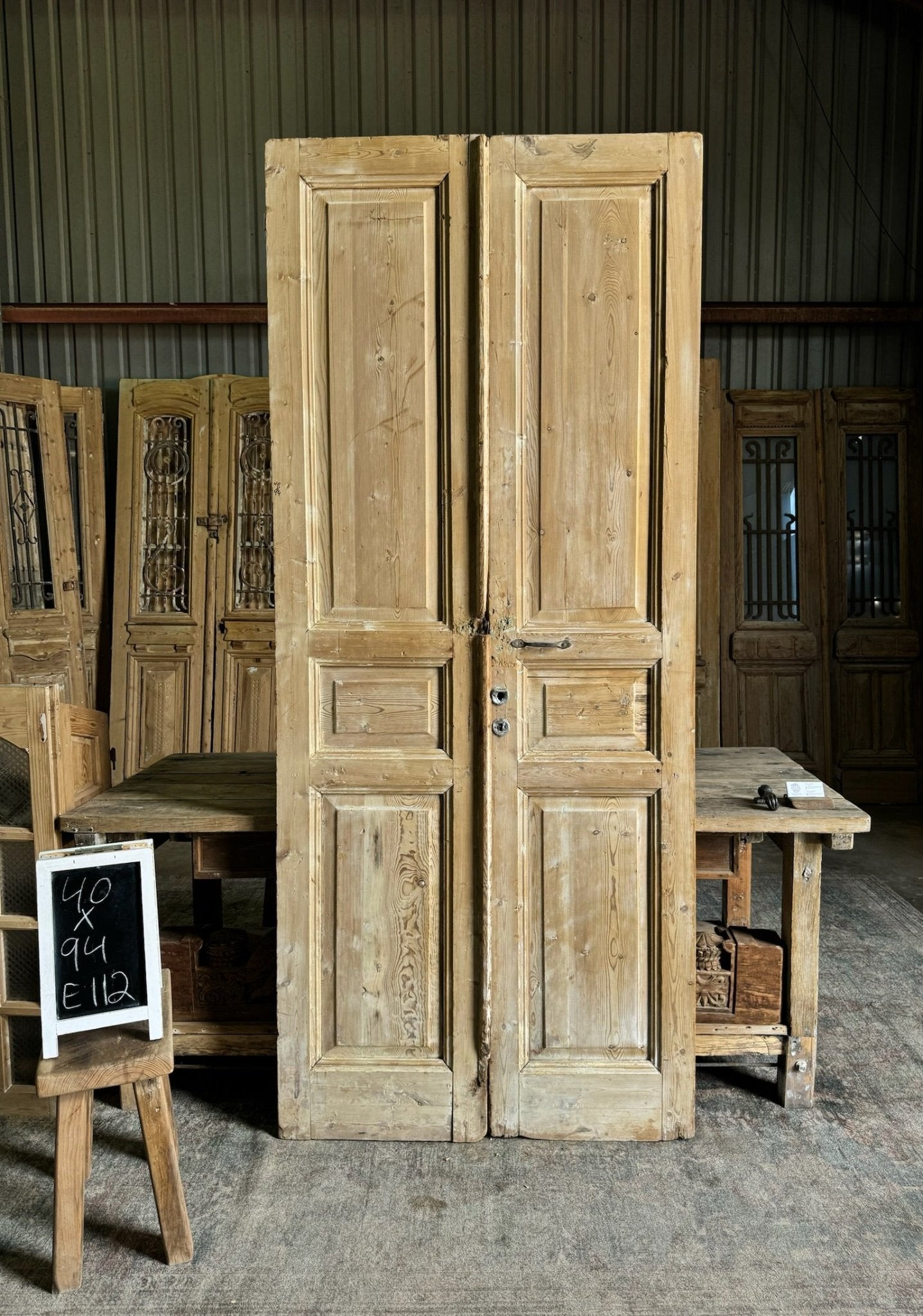 19th Century Antique French Doors - 40x94 E112 - Magnolia Antique Door Co.