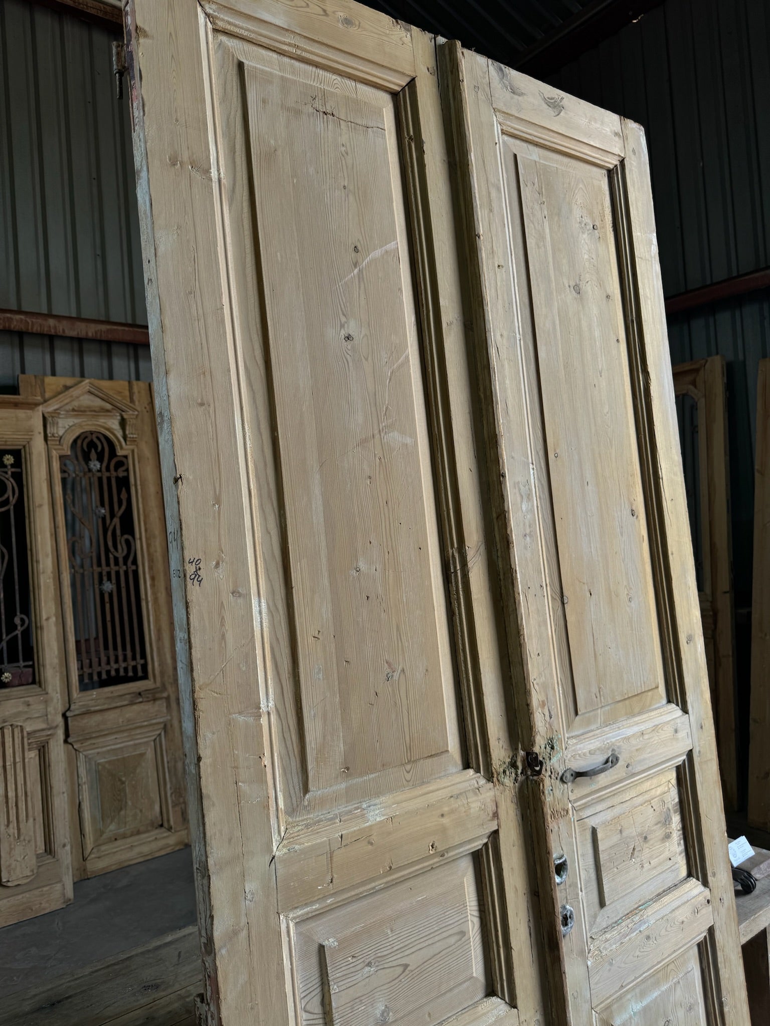 19th Century Antique French Doors - 40x94 E112 - Magnolia Antique Door Co.