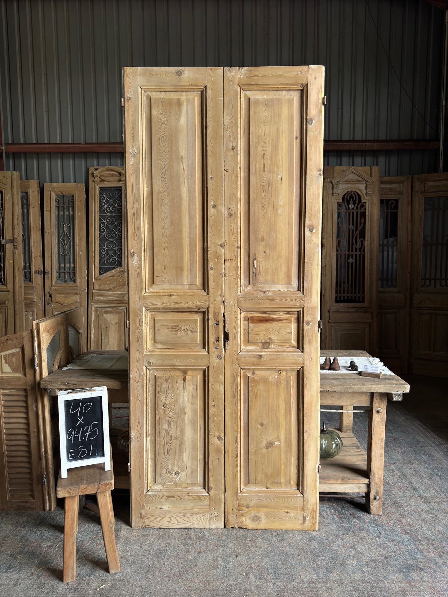 19th Century Antique French Doors - 40x94.75 E81 - Magnolia Antique Door Co.