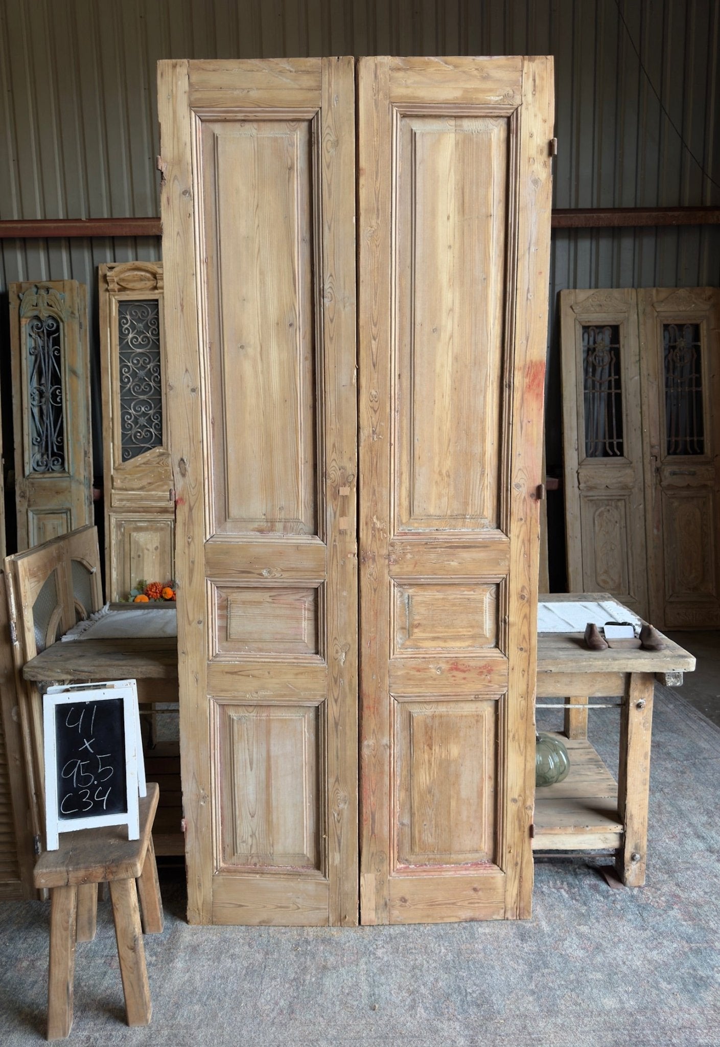 19th Century Antique French Doors - 41x95.5 C34 - Magnolia Antique Door Co.