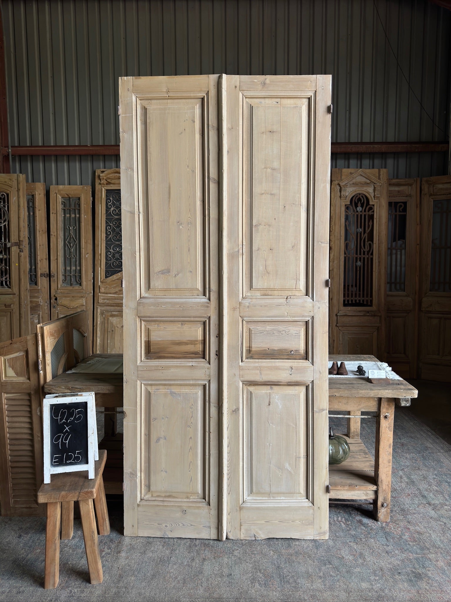 19th Century Antique French Doors - 42.25x94 E125 - Magnolia Antique Door Co.