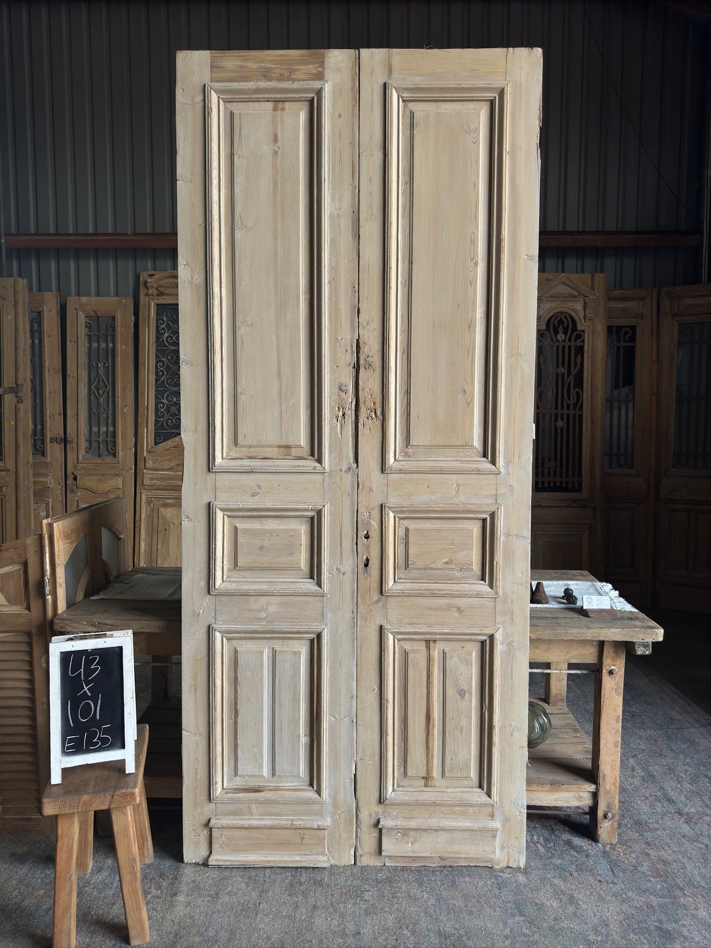 19th Century Antique French Doors - 43x101 E135 - Magnolia Antique Door Co.