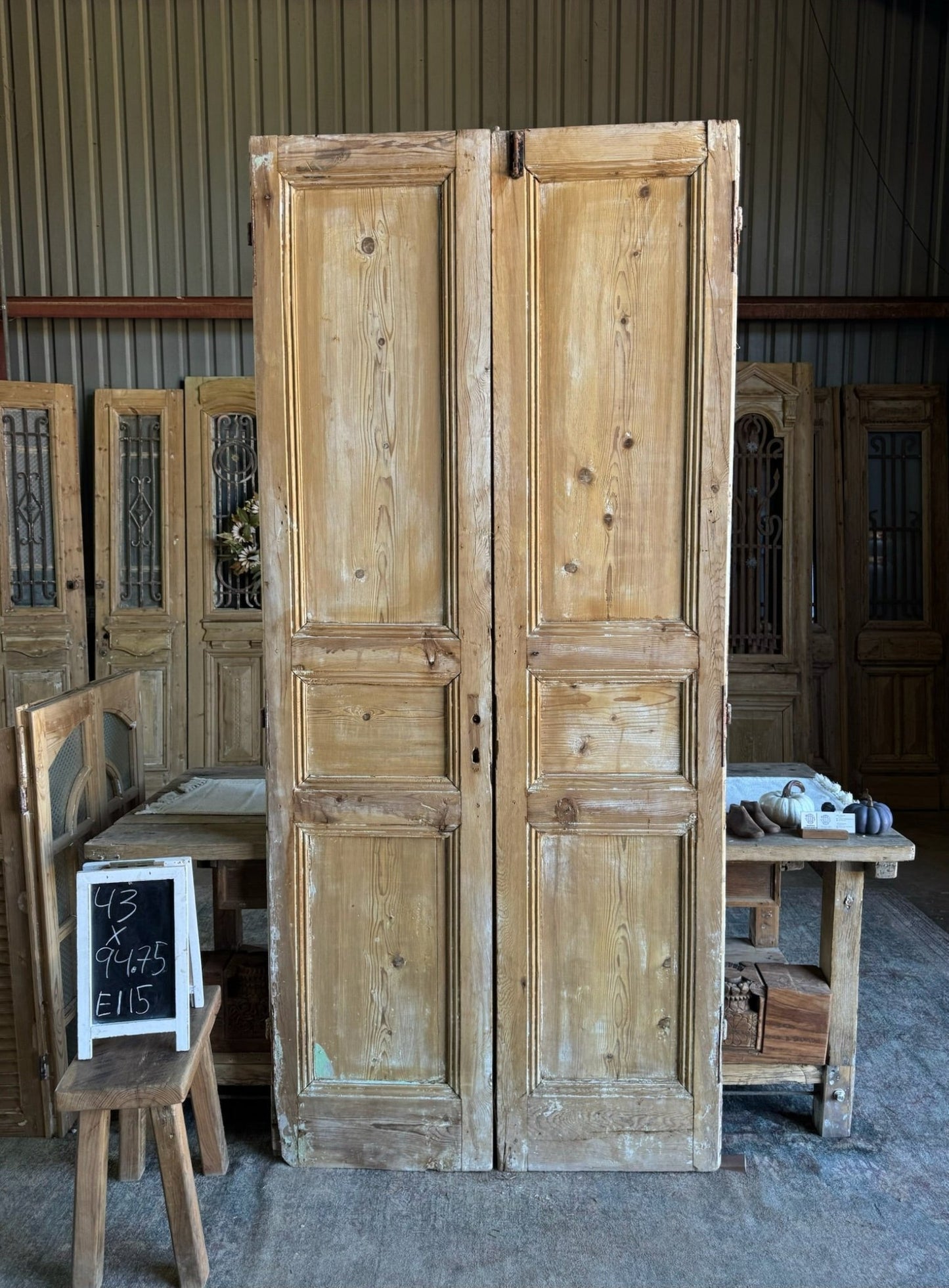 19th Century Antique French Doors - 43x94.75 E115 - Magnolia Antique Door Co.