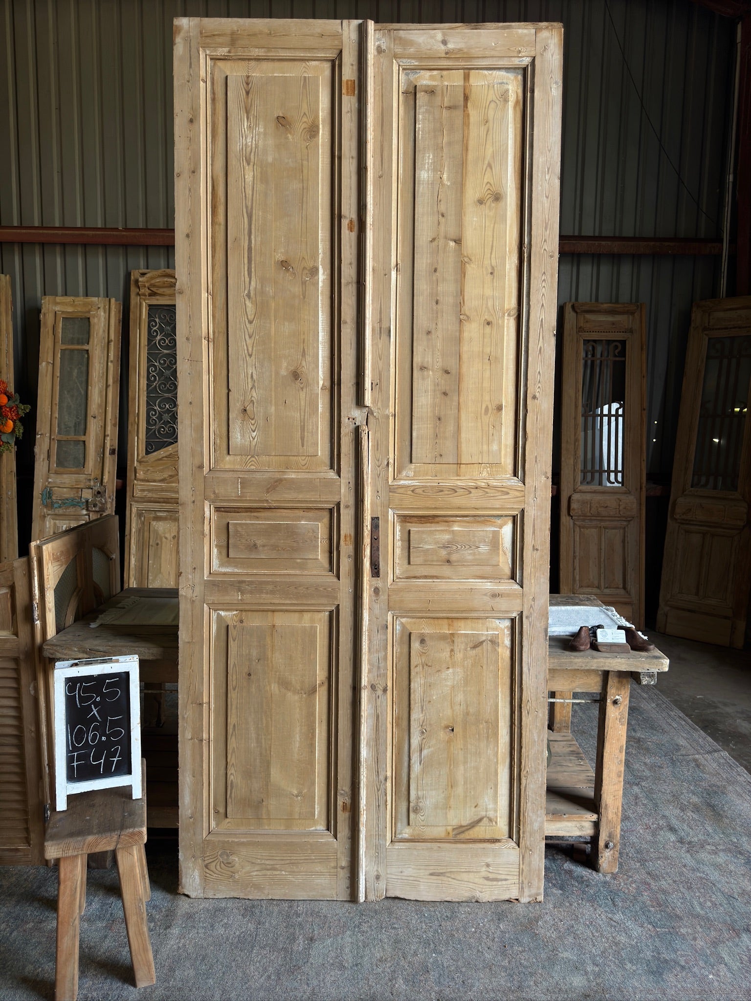 19th Century Antique French Doors - 45.5x106.5 F47 - Magnolia Antique Door Co.