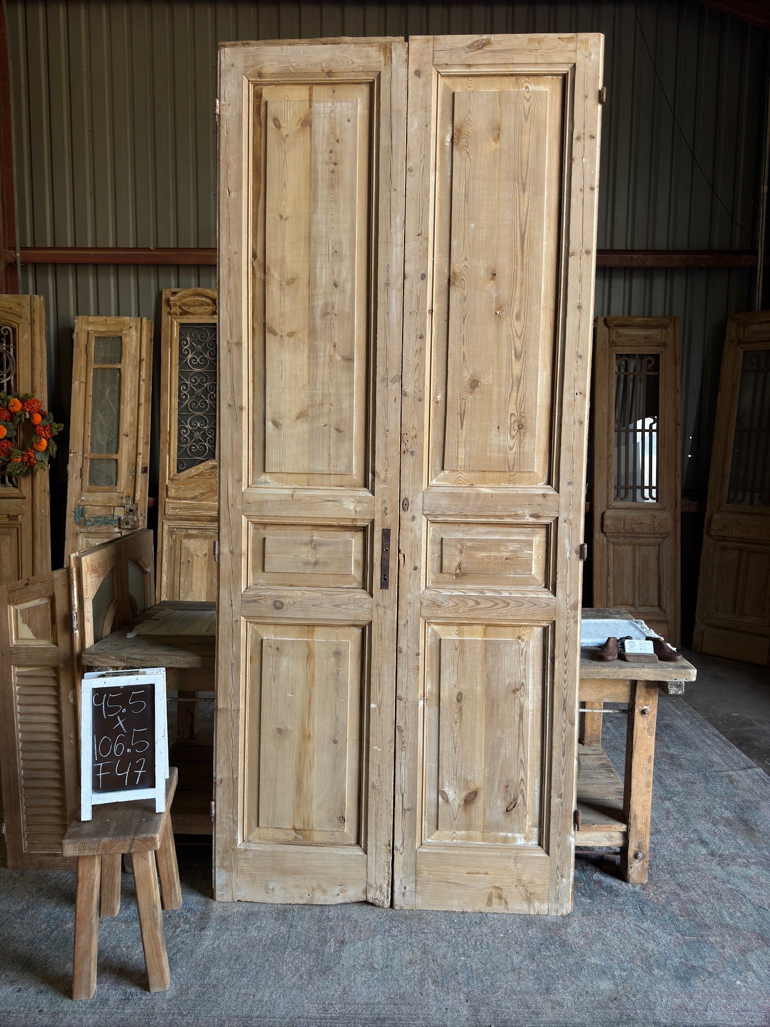 19th Century Antique French Doors - 45.5x106.5 F47 - Magnolia Antique Door Co.