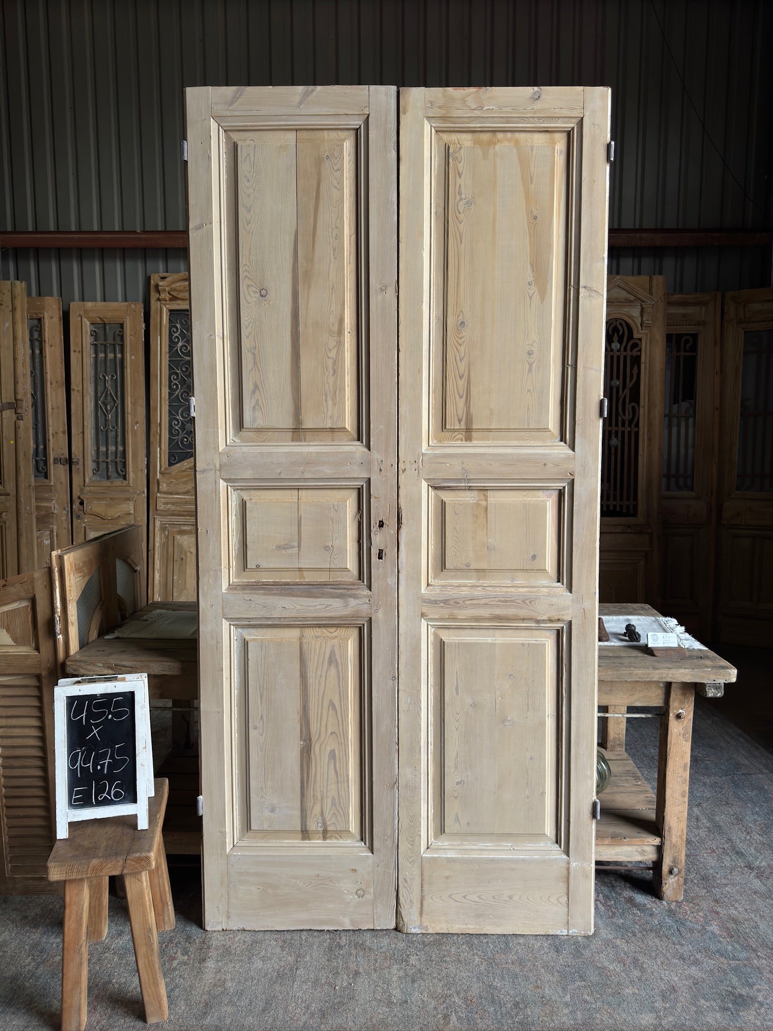 19th Century Antique French Doors - 45.5x94.75 E126 - Magnolia Antique Door Co.