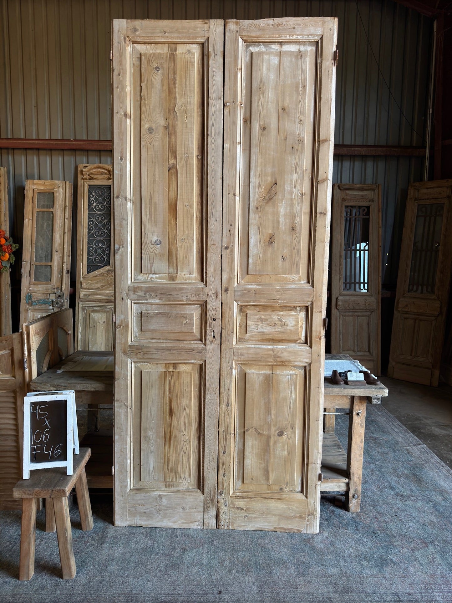 19th Century Antique French Doors - 45x106 F46 - Magnolia Antique Door Co.