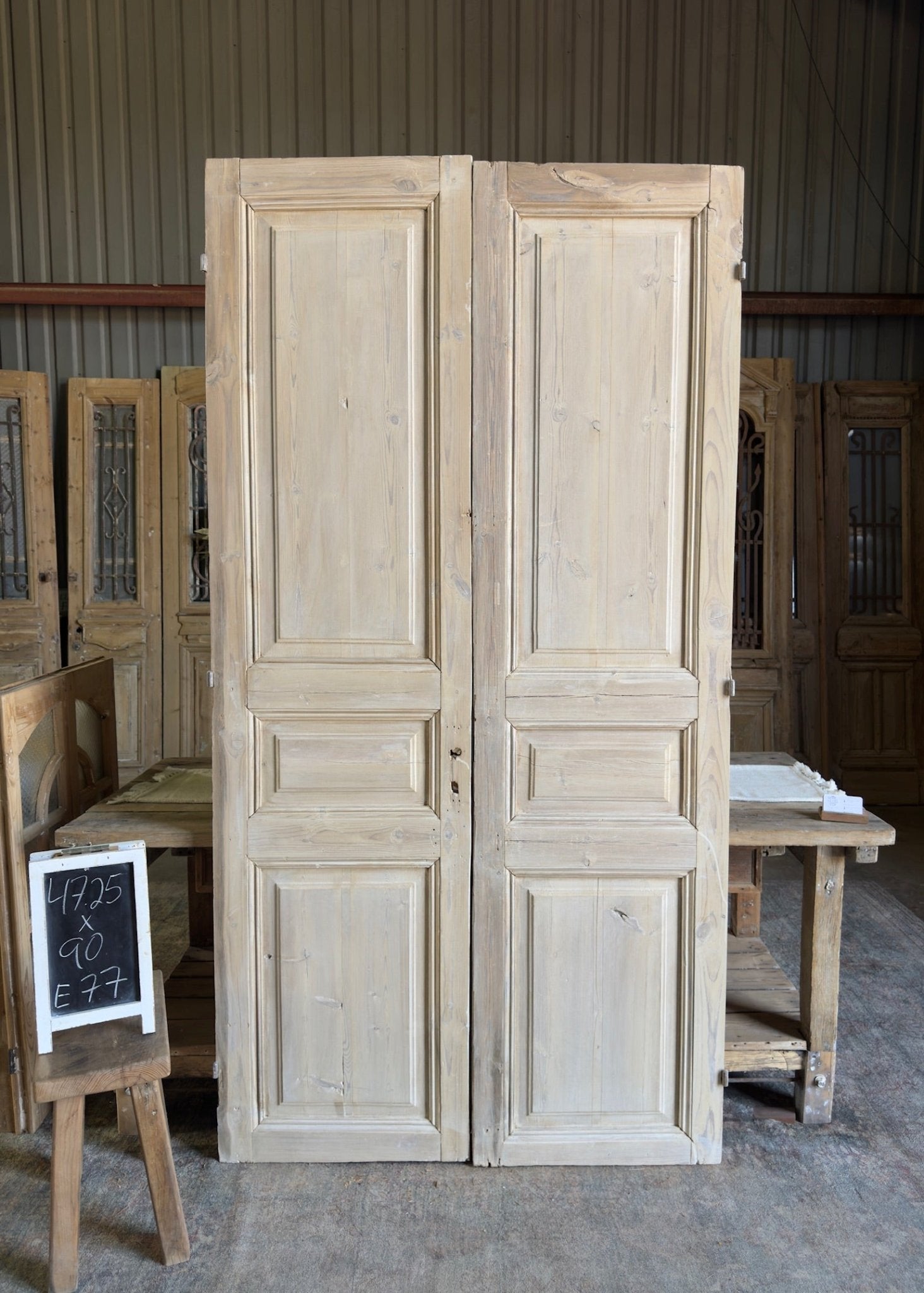 19th Century Antique French Doors - 47.25x90 E77 - Magnolia Antique Door Co.