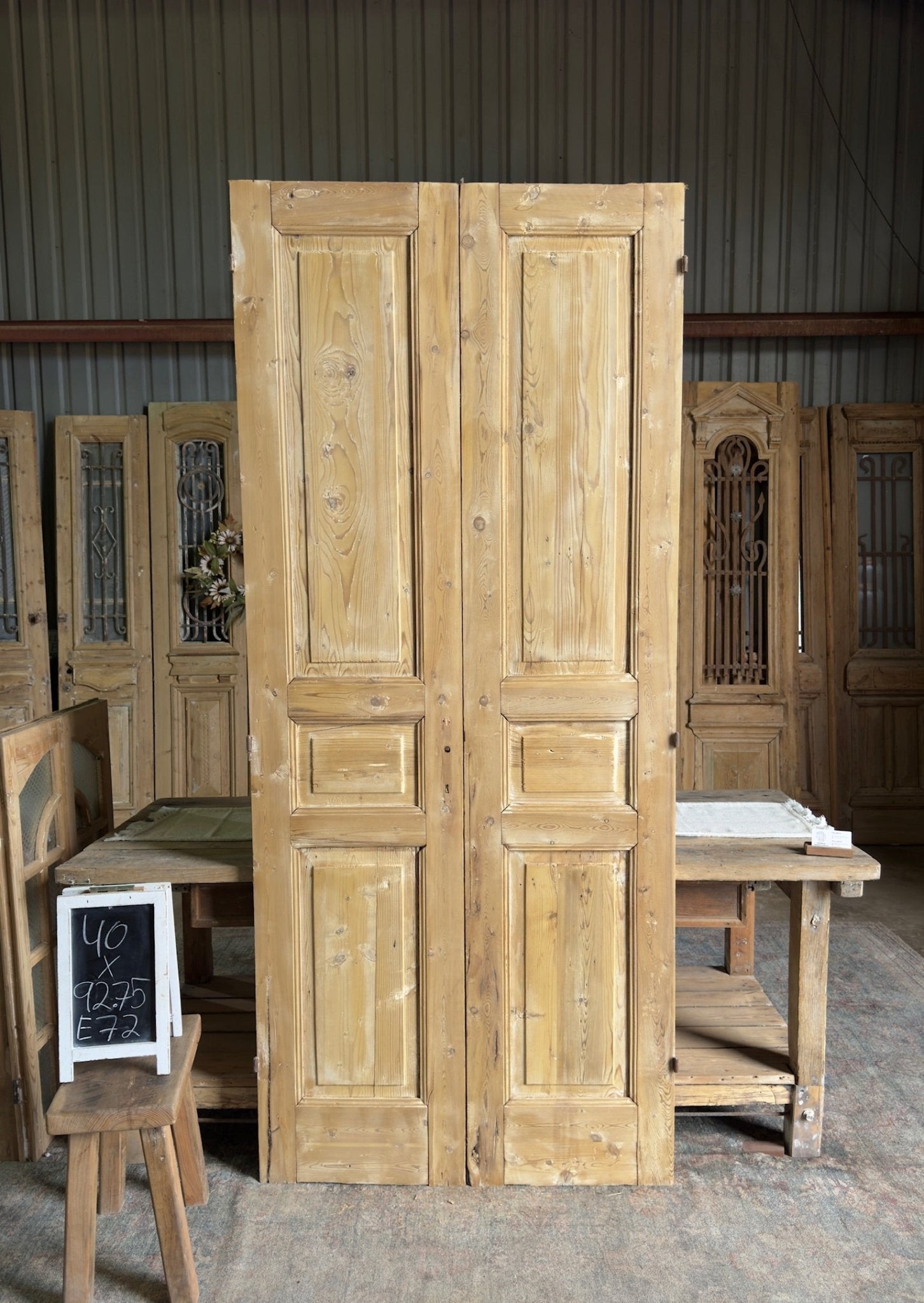 19th Century Antique French Pair - 40x92.75 E72 - Magnolia Antique Door Co.