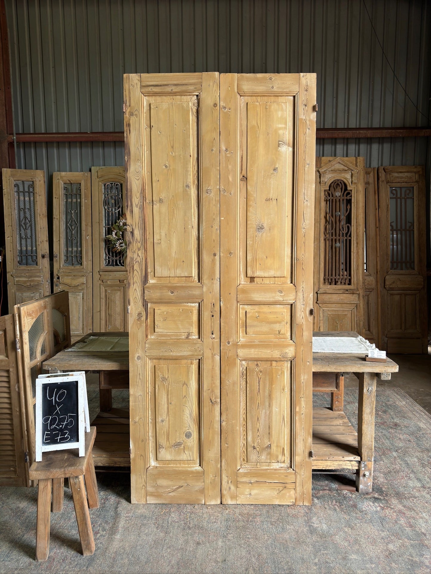 19th Century Antique French Pair - 40x92.75 E73 - Magnolia Antique Door Co.